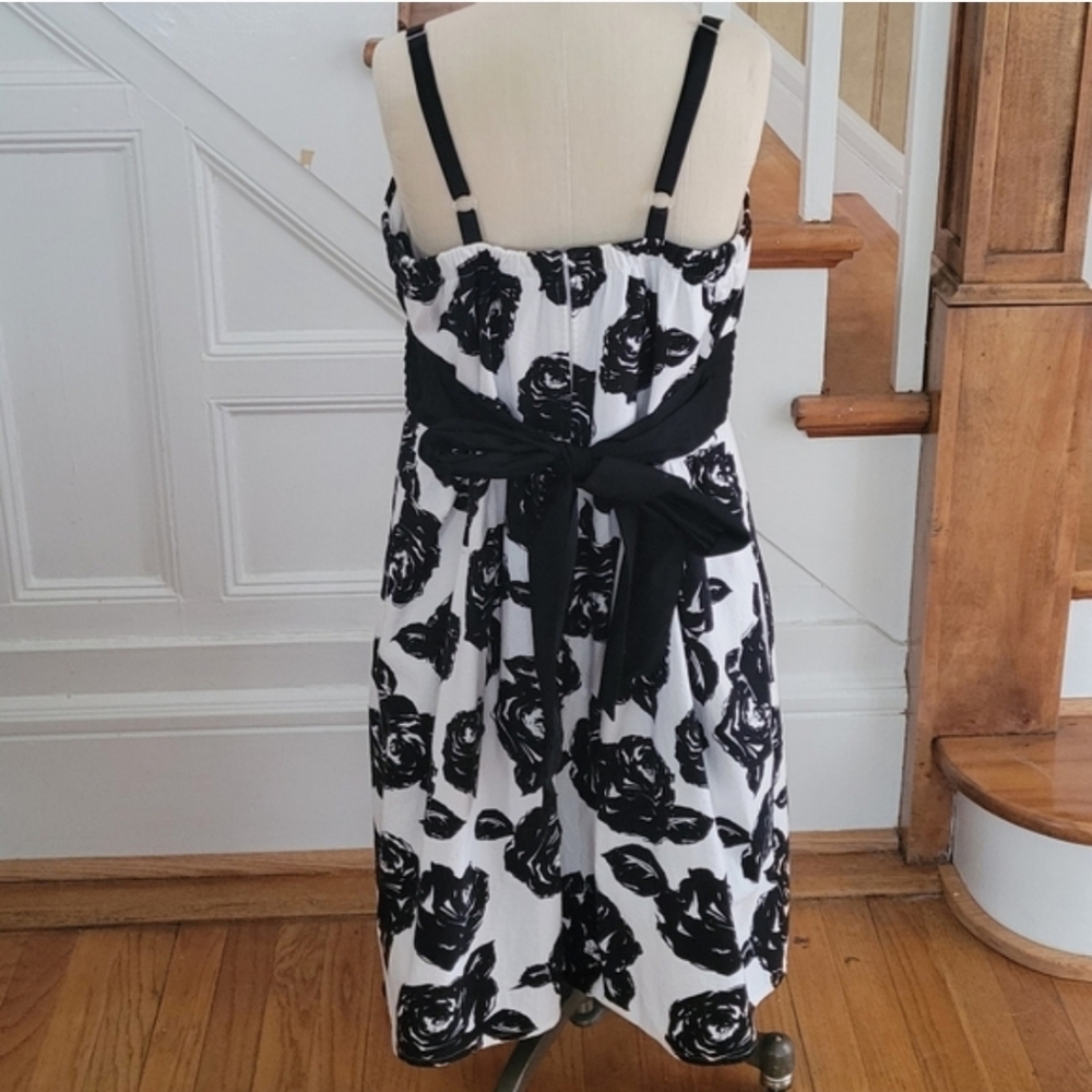 TORRID Rose Pattern Black White Dress Plus Size 14 - Picture 2 of 8